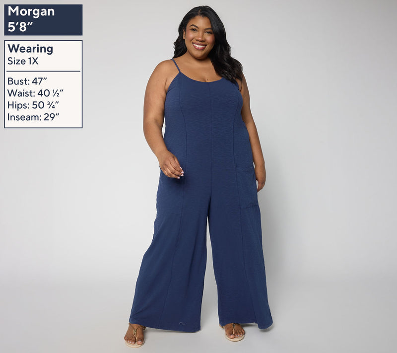 AnyBody Regular Washed Cotton Jersey Jumpsuit — View 10