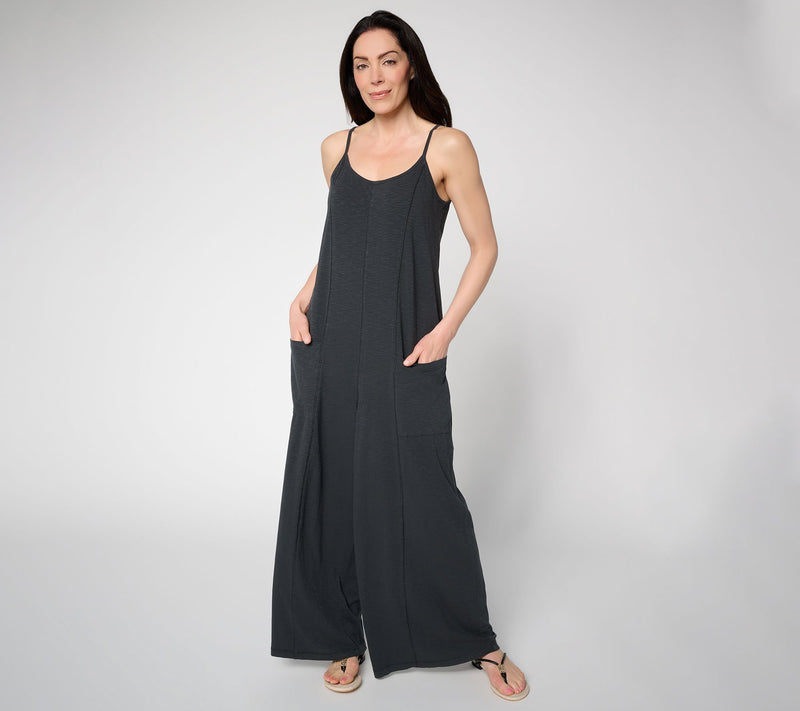 AnyBody Regular Washed Cotton Jersey Jumpsuit — View 9
