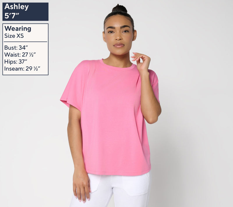 AnyBody Cozy Knit Jersey Dolman Tee with Shoulder Darts — View 3