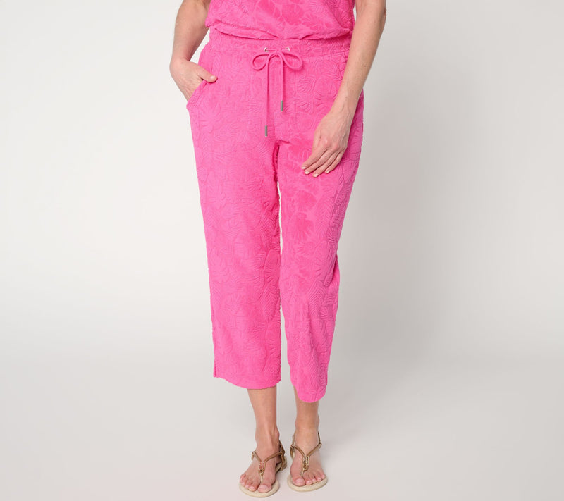Denim & Co. Beach Regular Towel Terry Crop Pants — View 14
