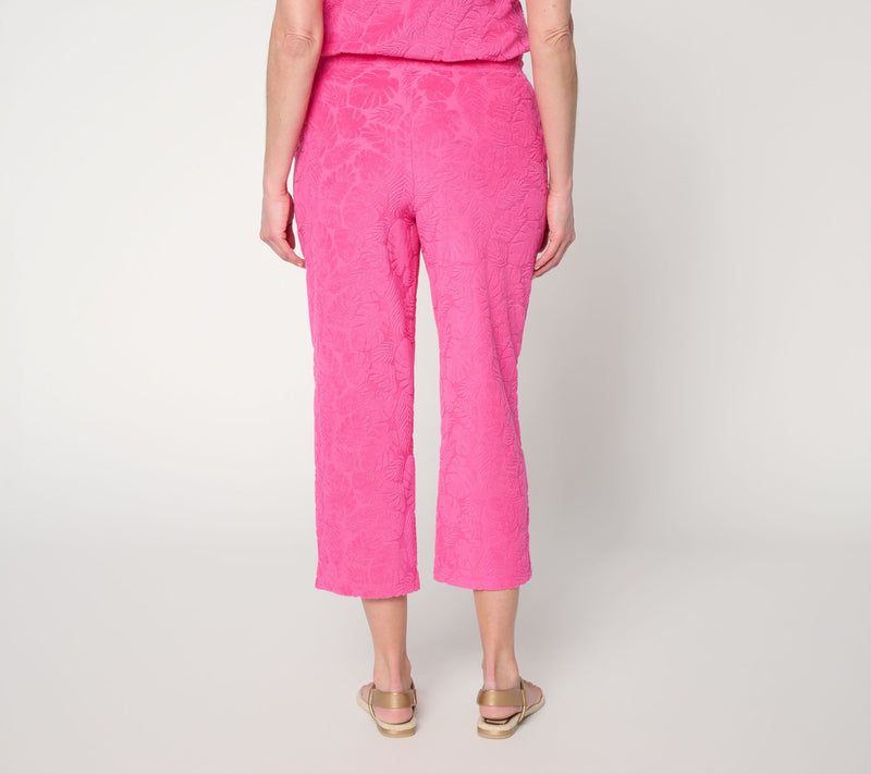 Denim & Co. Beach Petite Towel Terry Crop Pants — View 4