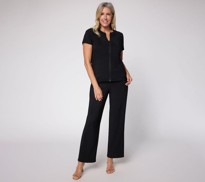 Attitudes by Renee Petite Euro Knit Jacket and Bottom Set — Main view