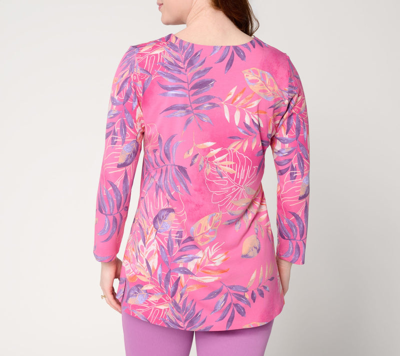Denim & Co. Regular Printed So Soft Jersey Bracelet Sleeve Tunic — View 4