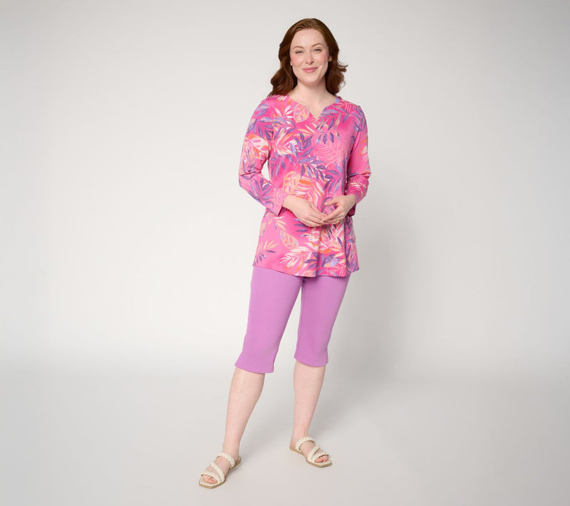 Denim & Co. Regular Printed So Soft Jersey Bracelet Sleeve Tunic — View 5