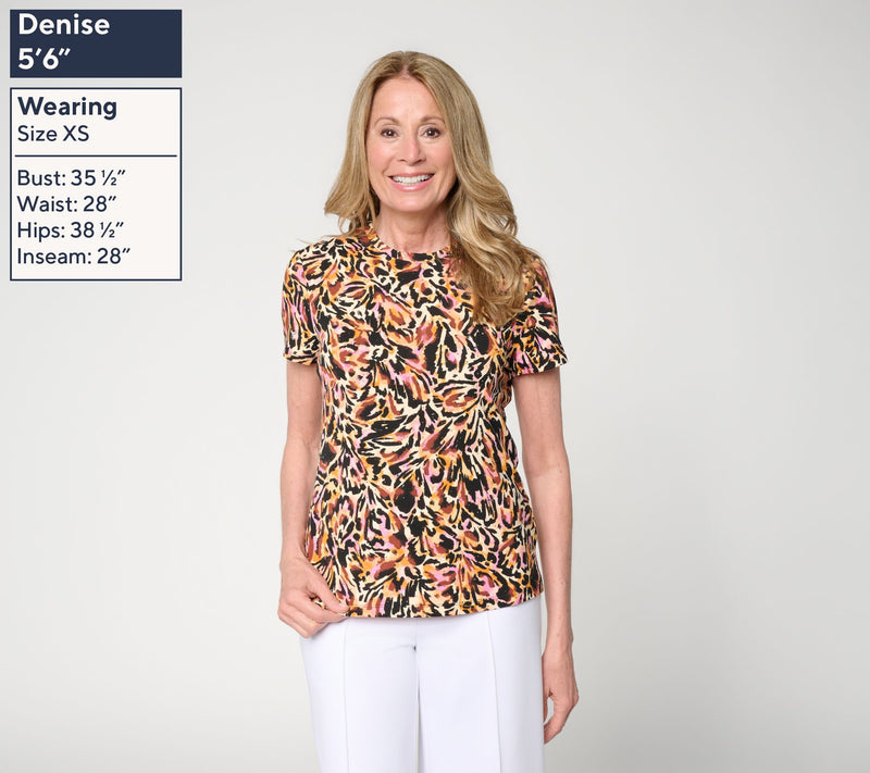 nicole by Nicole Miller Luxe Modal Short Sleeve Sparkle Tee — View 2