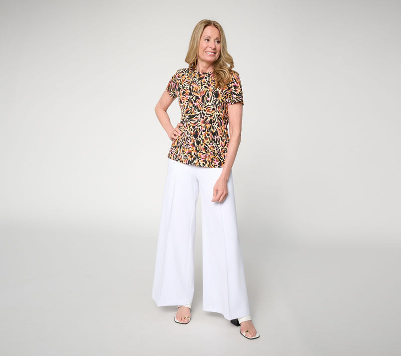 nicole by Nicole Miller Luxe Modal Short Sleeve Sparkle Tee — View 4