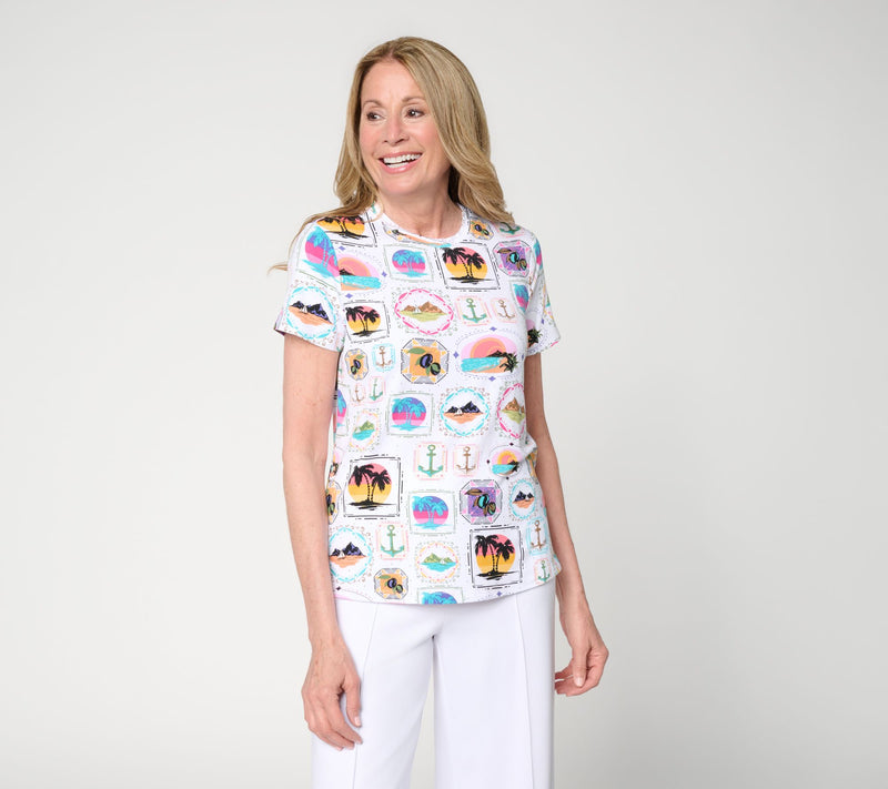 nicole by Nicole Miller Luxe Modal Short Sleeve Sparkle Tee — View 13
