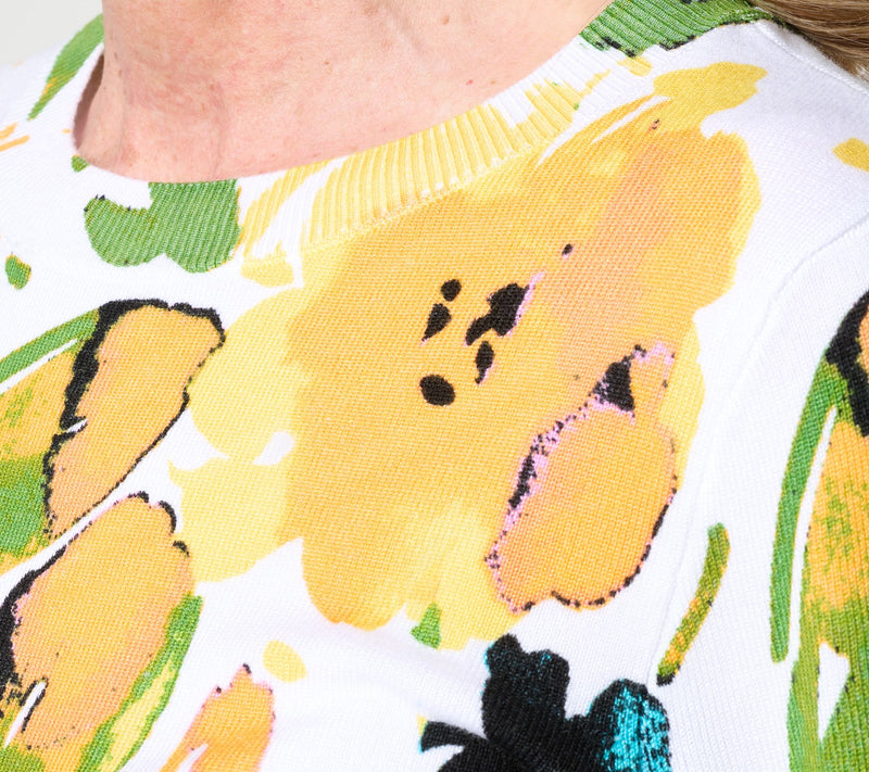 nicole by Nicole Miller Spring Forward Long Sleeve Printed Sweater — View 6