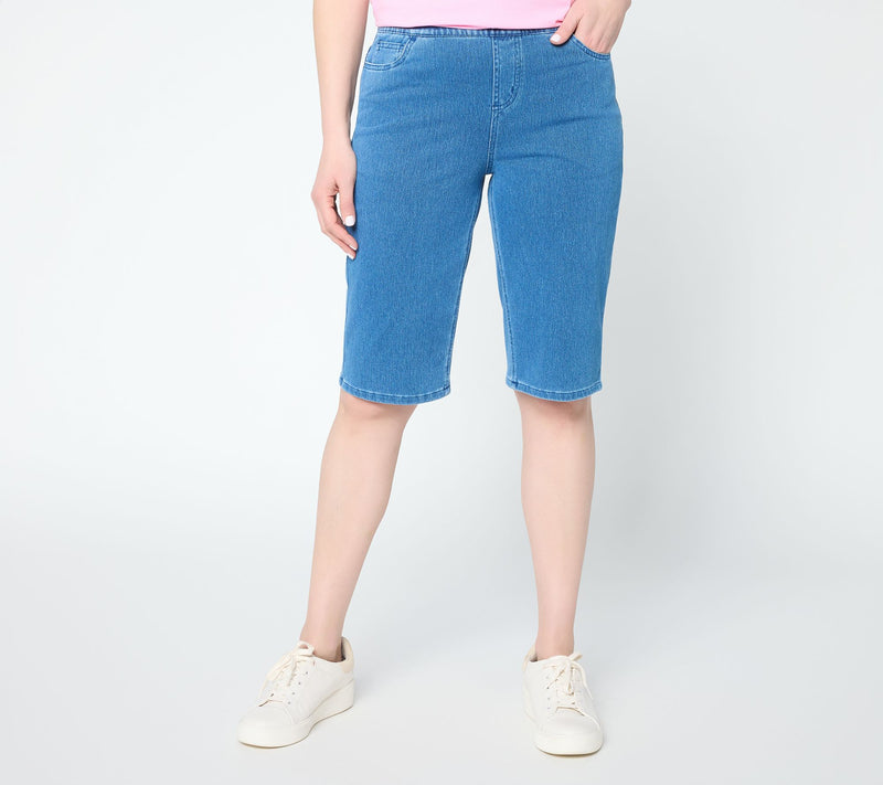Denim & Co. Regular Comfy Knit Air Straight Leg Bermuda Shorts — View 11