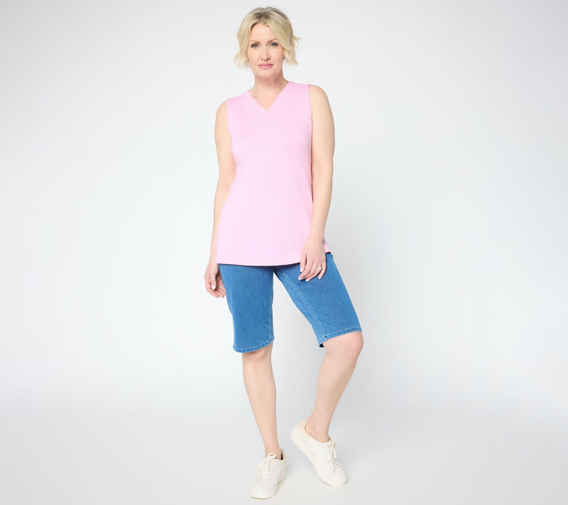 Denim & Co. Regular Comfy Knit Air Straight Leg Bermuda Shorts — View 5