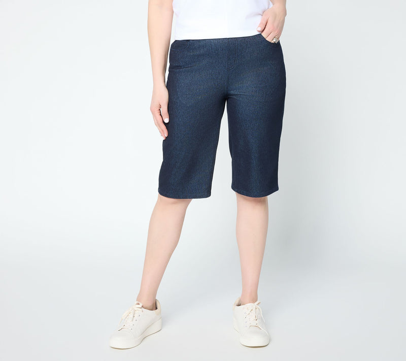 Denim & Co. Regular Comfy Knit Air Straight Leg Bermuda Shorts — View 12