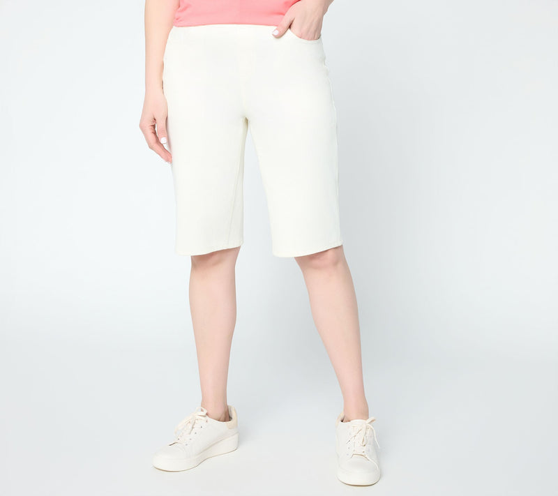 Denim & Co. Petite Comfy Knit Air Straight Leg Bermuda Shorts — View 10