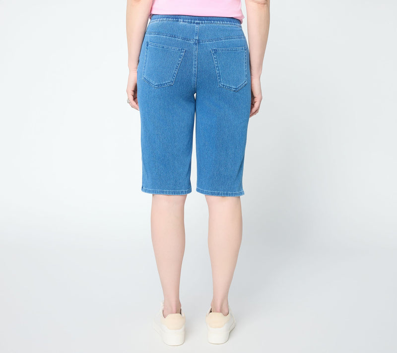 Denim & Co. Petite Comfy Knit Air Straight Leg Bermuda Shorts — View 4