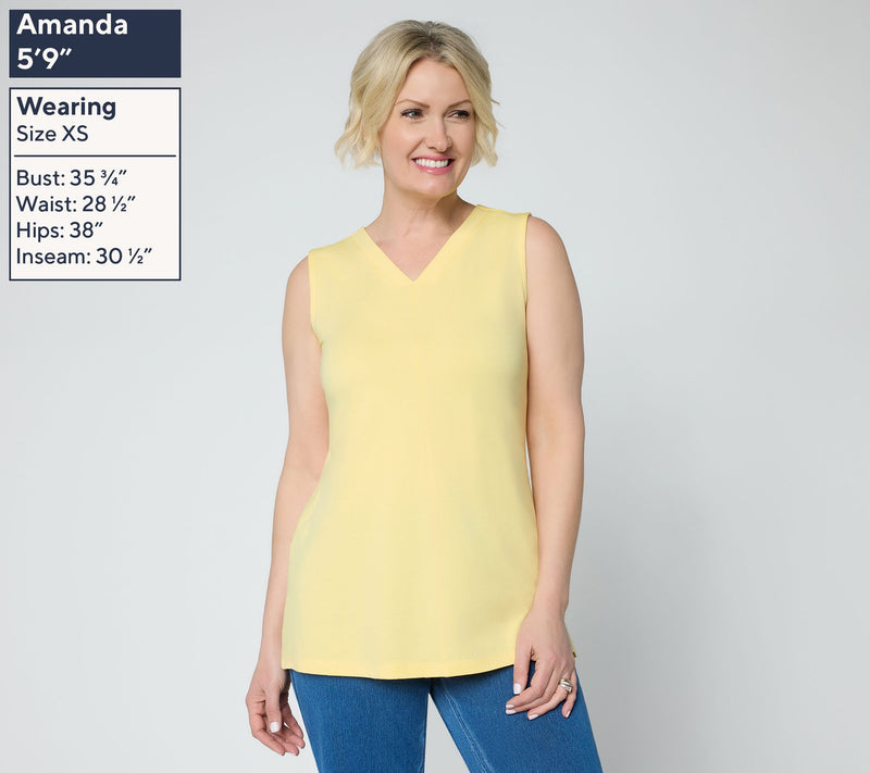 Denim & Co. Essentials Regular 2-Pack Favorite Jersey V-Neck Tunics — View 3