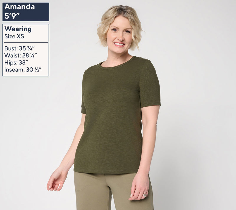 Denim & Co. Essentials Textured Knit 2 Pack Short Sleeve Tops — View 6