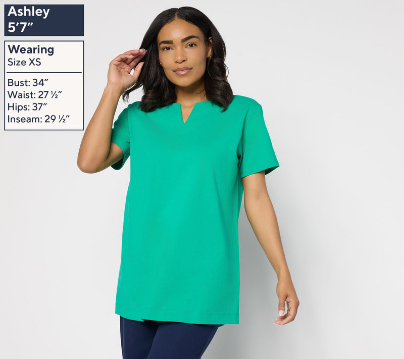 Denim & Co. Essentials Regular Cotton Jersey Oversized Tunic — View 3