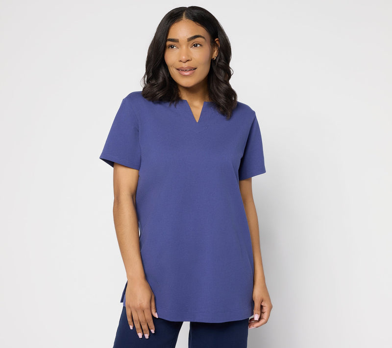 Denim & Co. Essentials Regular Cotton Jersey Oversized Tunic — View 12