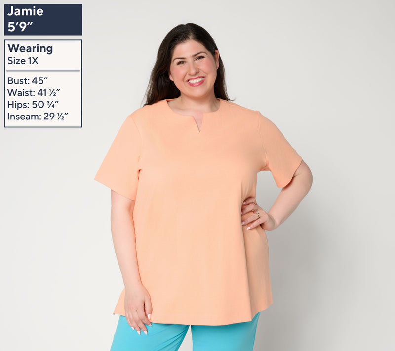 Denim & Co. Essentials Petite Cotton Jersey Oversized Tunic — View 2