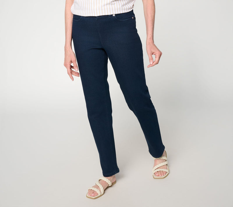 Denim & Co. Regular Indigo So Soft Denim Straight Leg Jeans — Main view