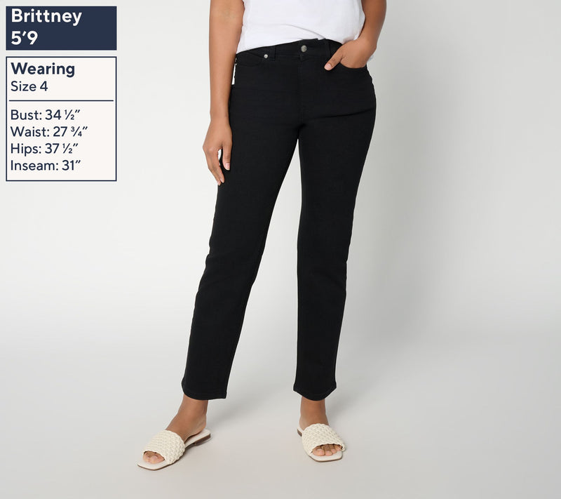 Denim & Co. Regular Black So Soft Denim Straight Leg Jeans — View 3