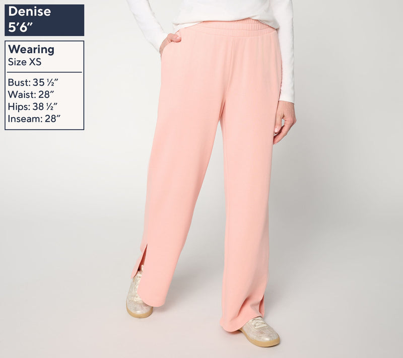 Me Time by Jennie Garth Regular French Terry Wide Leg Pants — View 3