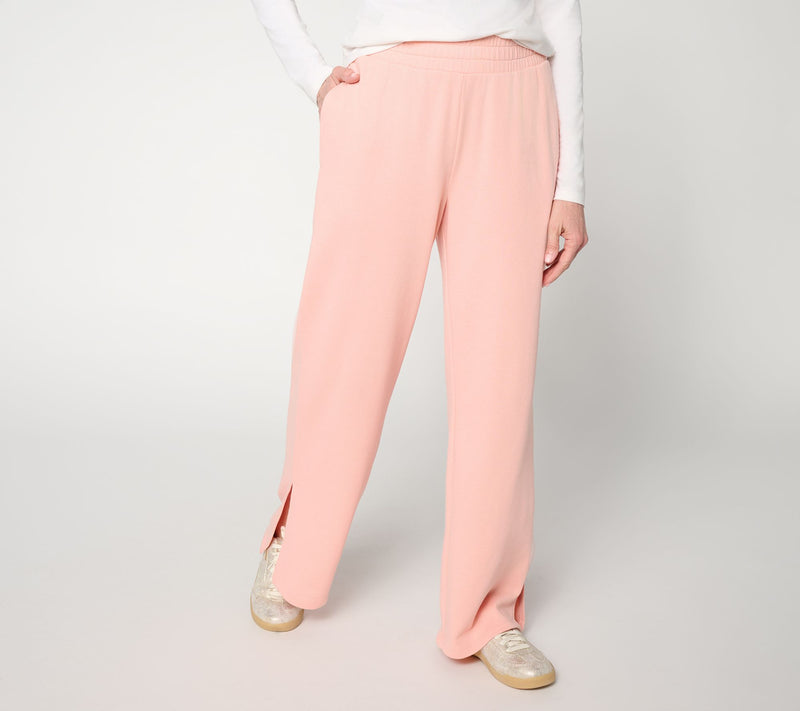 Me Time by Jennie Garth Petite French Terry Wide Leg Pants — Main view