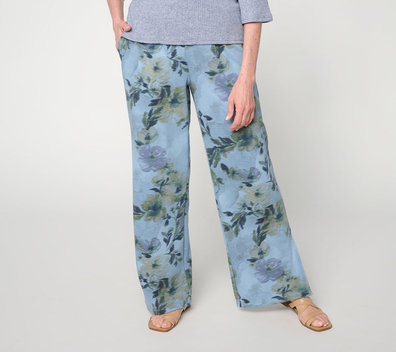 Me Time by Jennie Garth Petite French Terry Wide Leg Pants — View 11