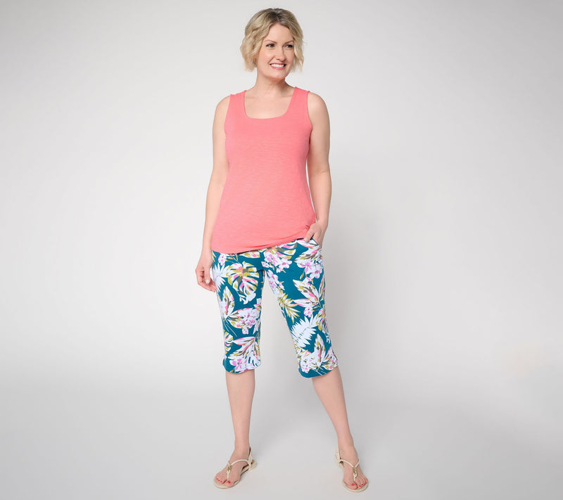 Denim & Co. Essentials Textured Knit Square Neck Tank Top — View 5