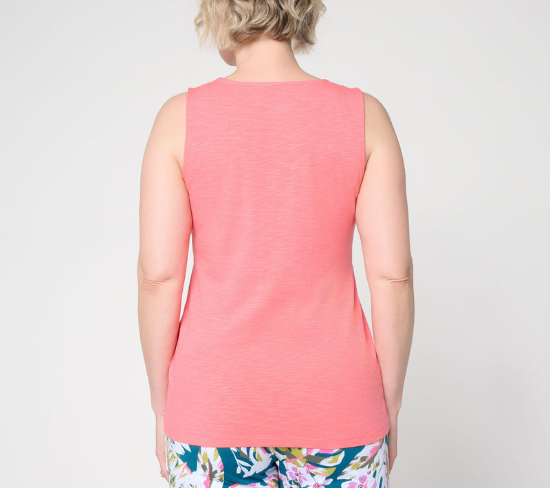 Denim & Co. Essentials Textured Knit Square Neck Tank Top — View 4