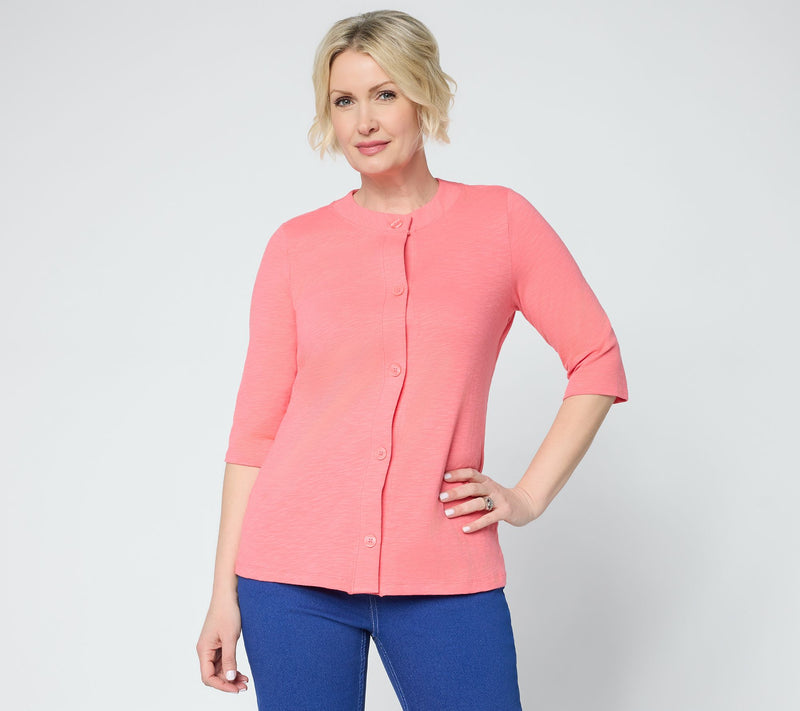 Denim & Co. Essentials Textured Knit Ballet Sleeve Cardigan — Main view