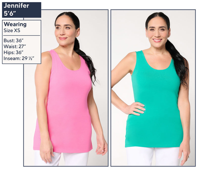 Denim & Co. Essentials So Soft Jersey 2 Pack Tunic and Tank Top — View 2