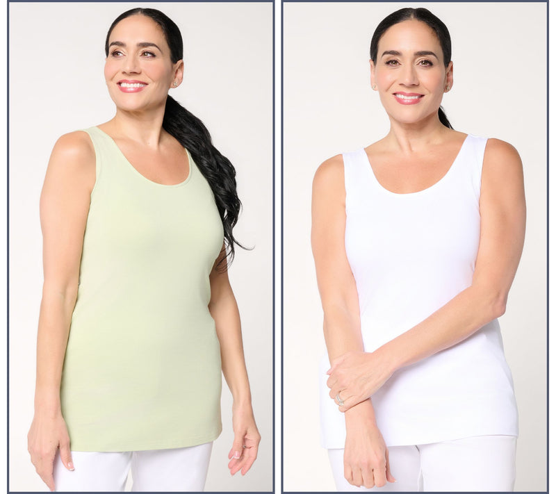 Denim & Co. Essentials So Soft Jersey 2 Pack Tunic and Tank Top — View 10