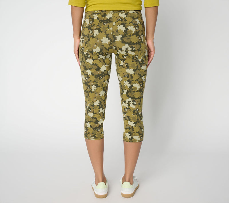 Denim & Co. Active Petite Printed or Solid Duo Stretch Capris — View 6