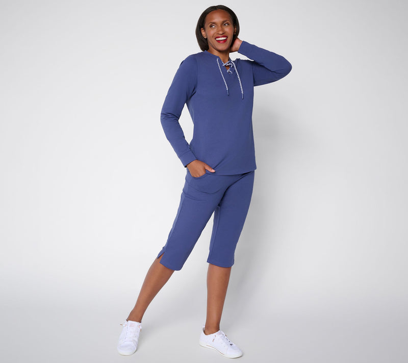 Denim & Co. Active Petite EasyWear French Terry Set — View 7
