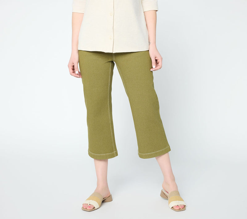 Denim & Co. Regular Classic Stretch Wide Leg Crop Jeans — View 10