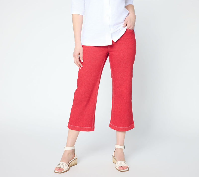 Denim & Co. Regular Classic Stretch Wide Leg Crop Jeans — View 11