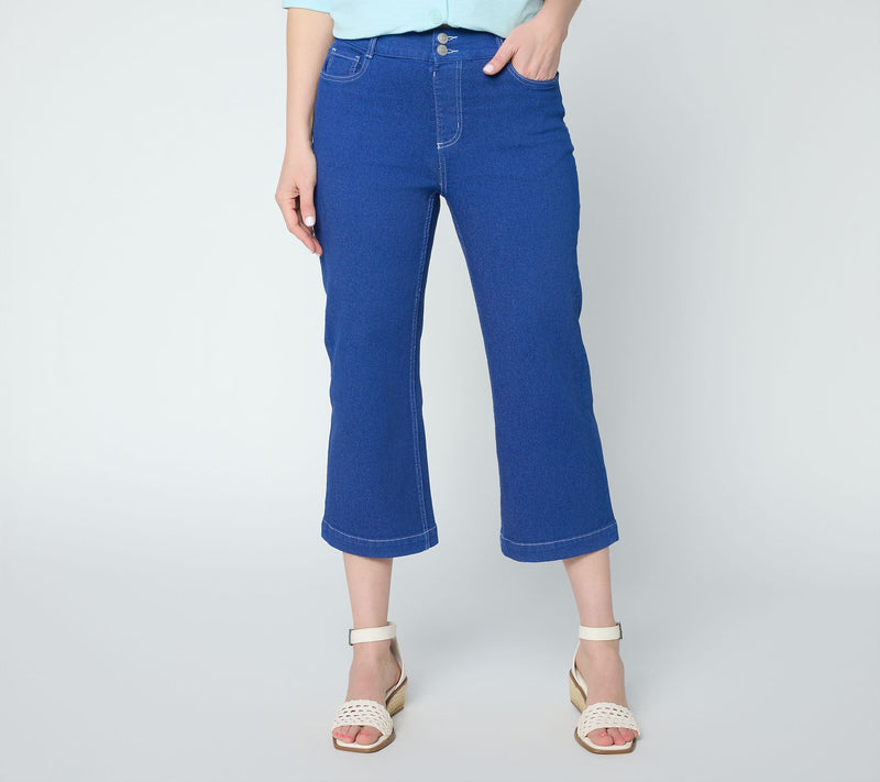 Denim & Co. Regular Classic Stretch Wide Leg Crop Jeans — View 12