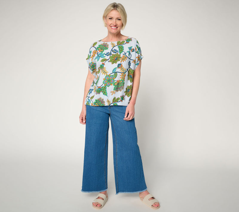Peace Love World Crew Neck Ruched Dolman Sleeve Top — View 5