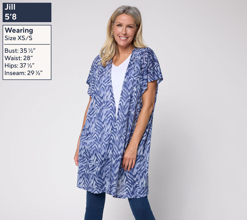 Attitudes by Renee Printed Knit Topper — View 3