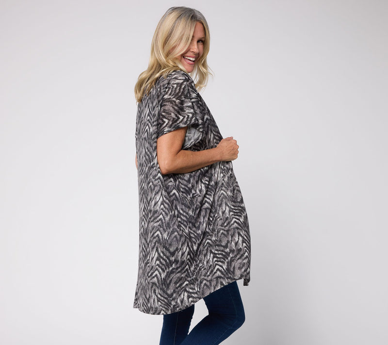Attitudes by Renee Printed Knit Topper — View 10