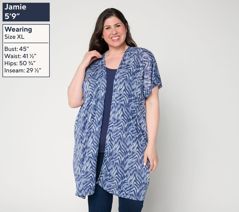 Attitudes by Renee Printed Knit Topper — View 2