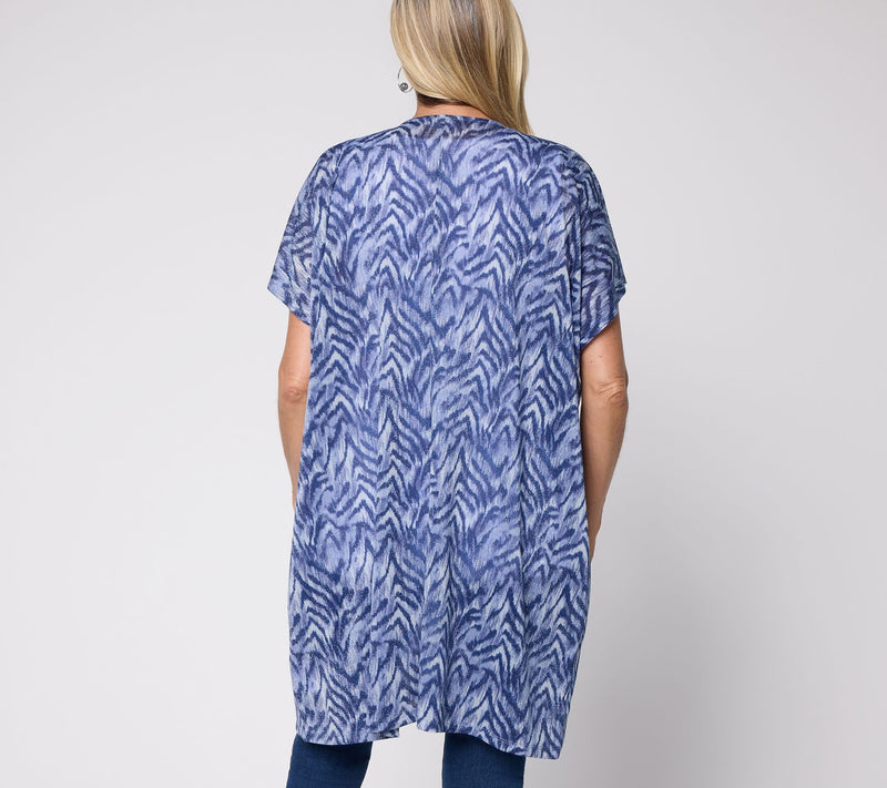 Attitudes by Renee Printed Knit Topper — View 4