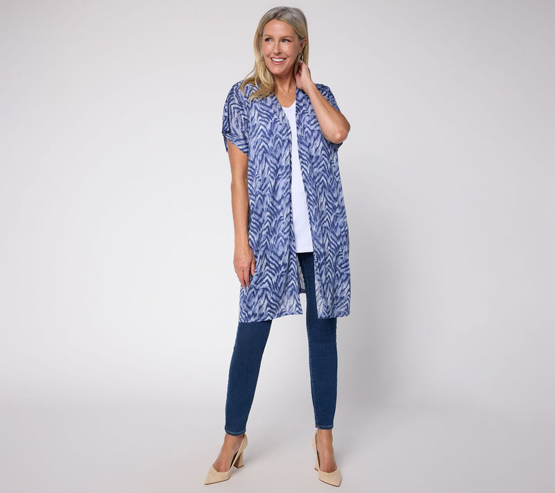 Attitudes by Renee Printed Knit Topper — View 5