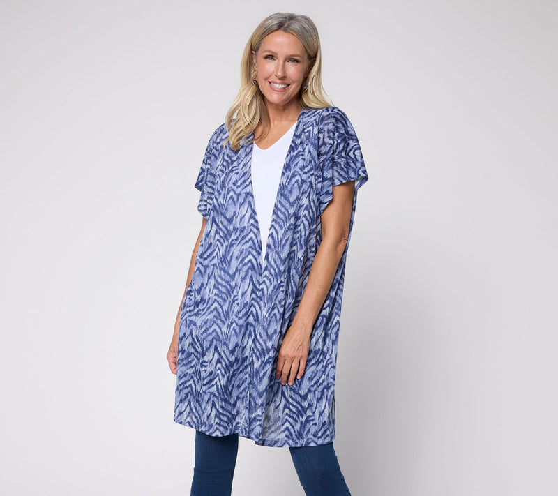 Attitudes by Renee Printed Knit Topper — View 12