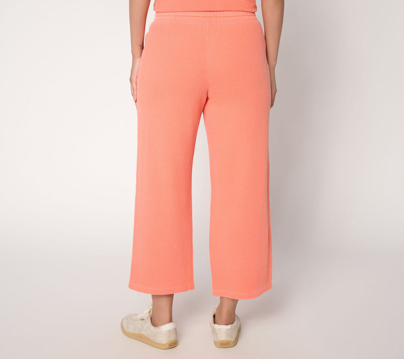 AnyBody Regular Washed Waffle Cropped Pant — View 4