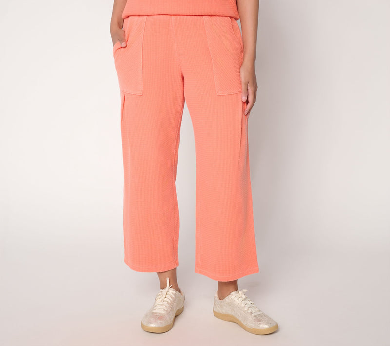 AnyBody Petite Washed Waffle Cropped Pant — Main view