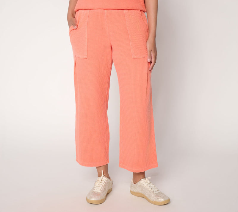 AnyBody Petite Washed Waffle Cropped Pant — View 11