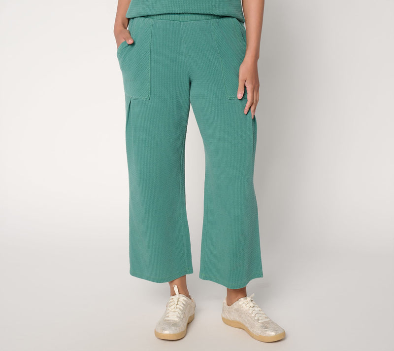 AnyBody Petite Washed Waffle Cropped Pant — View 12