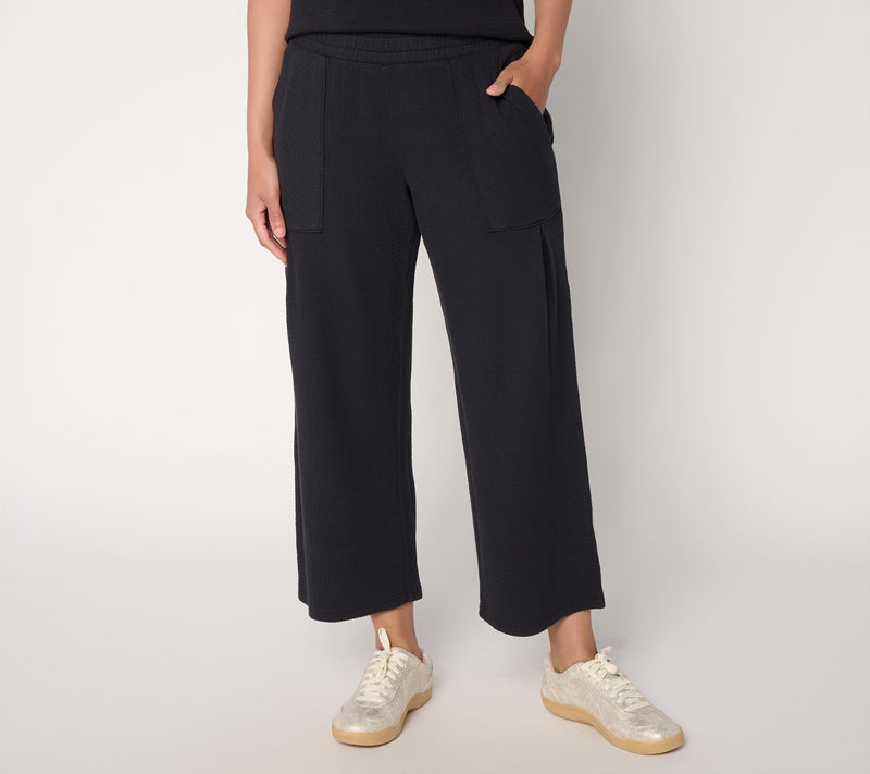 AnyBody Petite Washed Waffle Cropped Pant — View 14