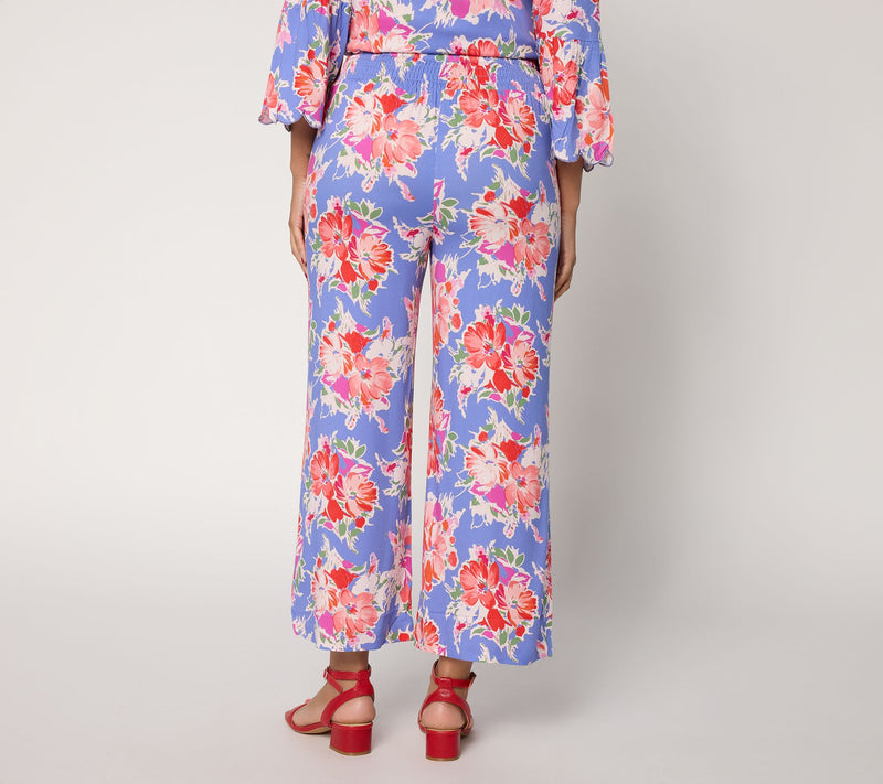 nicole by Nicole Miller Regular Printed Stretch Challis Cropped Pants — View 5